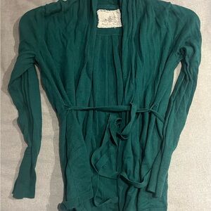 Emerald Green tie and waist Cardigan